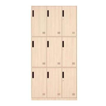 震怡 更衣柜九门樱桃木纹，ZY-GYGYTMW9 900*400*1850mm 厚度0.8mm 售卖规格：1台