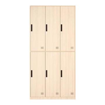 震怡 更衣柜六门樱桃木纹，ZY-GYGYTMW6 900*500*1850mm 厚度0.8mm 售卖规格：1台