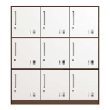 震怡 书包柜9门咖白套色，ZY-SBG9CW 900*400*1000mm 厚度0.6mm 售卖规格：1台
