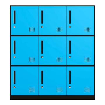 震怡 书包柜9门蓝色，ZY-SBG9B 900*400*1000mm 厚度0.6mm 售卖规格：1台
