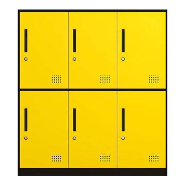 震怡 书包柜6门黄色，ZY-SBG6Y 900*400*1000mm 厚度0.6mm 售卖规格：1台