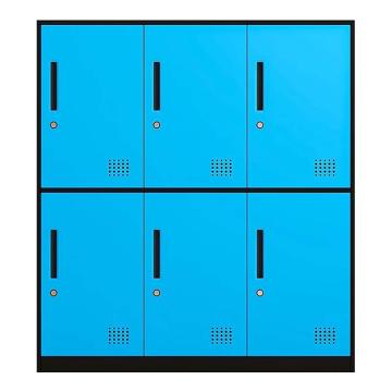 震怡 书包柜6门蓝色，ZY-SBG6B 900*400*1000mm 厚度0.6mm 售卖规格：1台