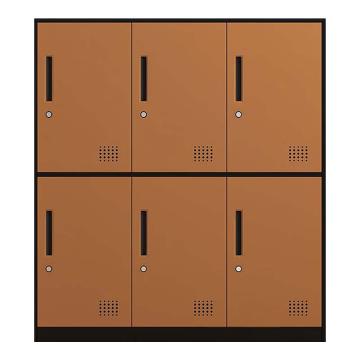 震怡 书包柜6门咖色，ZY-SBG6C 900*400*1000mm 厚度0.6mm 售卖规格：1台