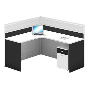 震怡 L型单人位办公桌(含柜)，ZY-SH10224 W1400*D1200*H1100mm 售卖规格：1张