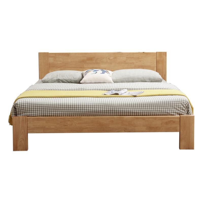 居道夫 实木床卧室床北欧床公寓床家用床 1.5米，JDF-SMC-175 原木色 售卖规格：1张