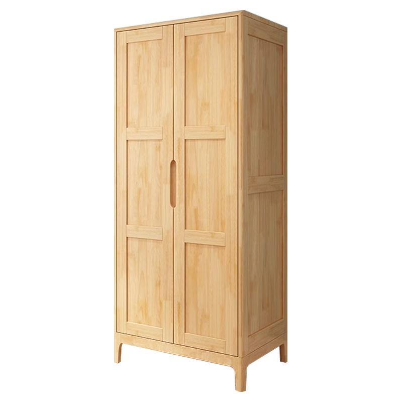 居道夫 简约实木衣柜宿舍更衣柜卧室收纳柜 二门衣柜 0.8米，JDF-YG-001 原木色 售卖规格：1个