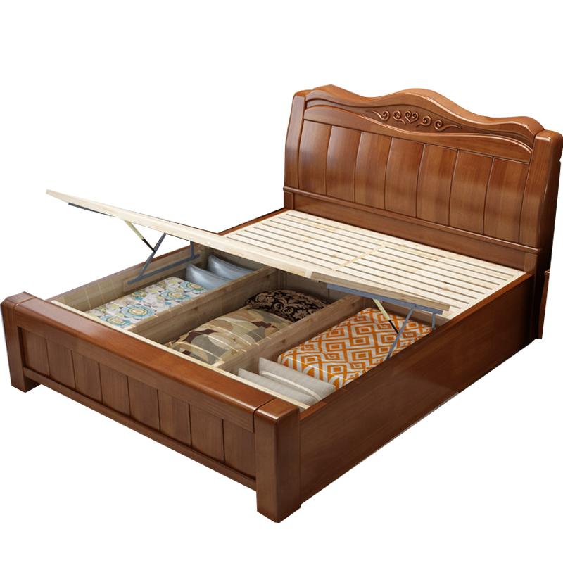 居道夫 现代简约实木床双人床 1.5米气压高箱，JDF-SMC-74 售卖规格：1张