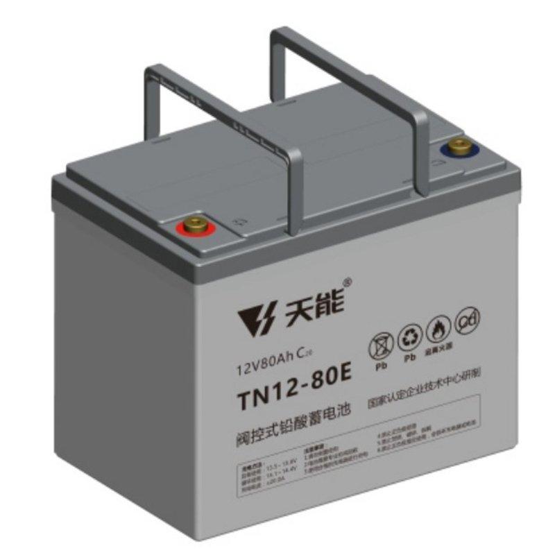 天能 天能阀控式免维护铅酸蓄电池12V系列20hr，TN12-80 灰/ABS UL94-HB/12V80AH/立式 售卖规格：8个/组