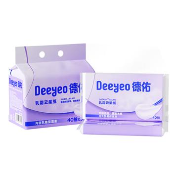 德佑 3层40抽面巾纸，乳霜云柔 3层 40抽/包 180×130mm 售卖规格：5包/提