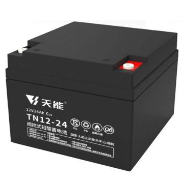 天能 阀控式免维护铅酸蓄电池12V系列20hr，TN12-24E 售卖规格：8个/箱