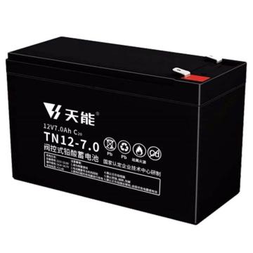 天能 阀控式免维护铅酸蓄电池12V系列20hr，TN12-7.0A 售卖规格：8个/箱