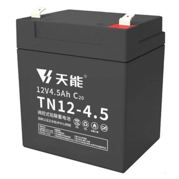 天能 阀控式免维护铅酸蓄电池12V系列20hr，TN12-4.5A 售卖规格：8个/箱