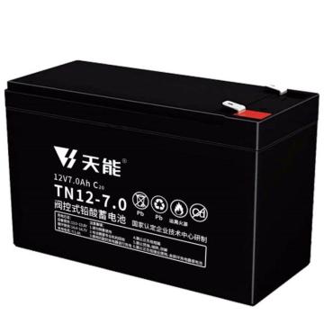 天能 阀控式免维护铅酸蓄电池12V系列20hr，TN12-7.0E 售卖规格：8个/箱