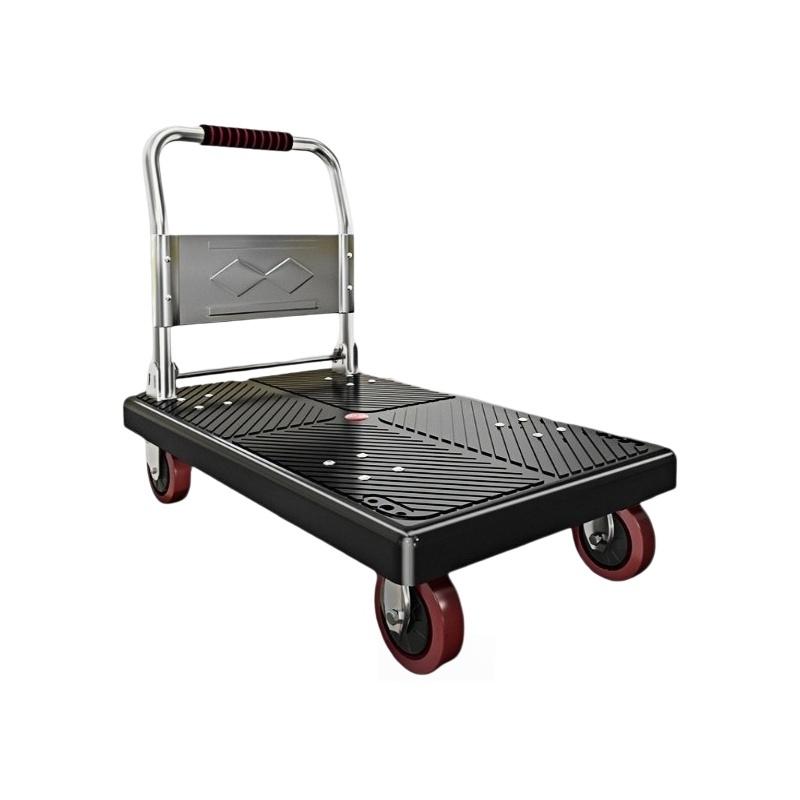 凡礼格 折叠小推车90*60cm 刹车商用巨厚耐磨板【5寸刹车超强静音轮】载重600kg 黑色，FLG-XTC12 售卖规格：1个