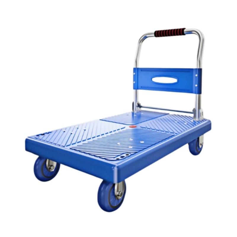 凡礼格 折叠小推车90*60cm 商用巨厚耐磨板【5寸超强静音轮】载重550kg 蓝色，FLG-XTC10 售卖规格：1个