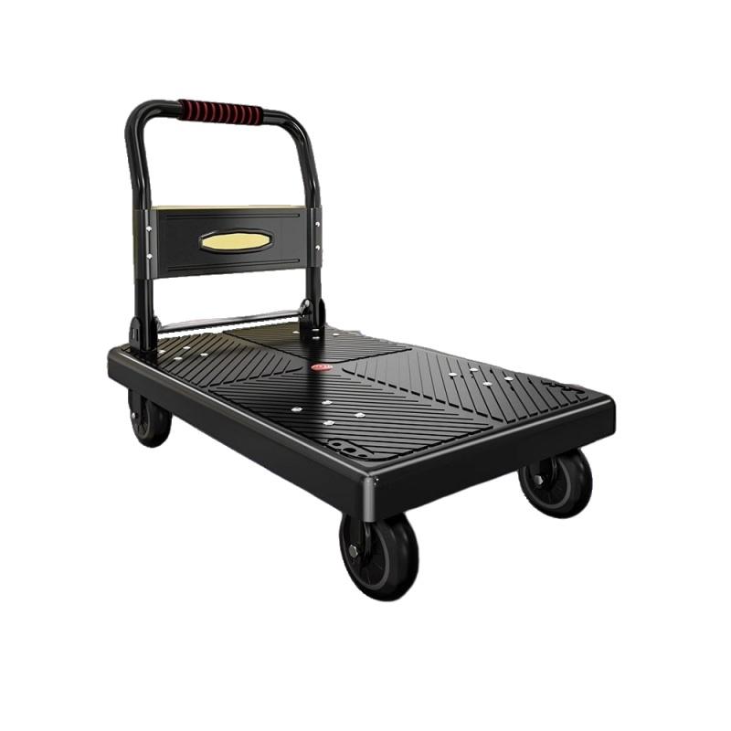 凡礼格 折叠小推车90*60cm 商用巨厚耐磨板【5寸超强静音轮】载重550kg 黑色，FLG-XTC09 售卖规格：1个