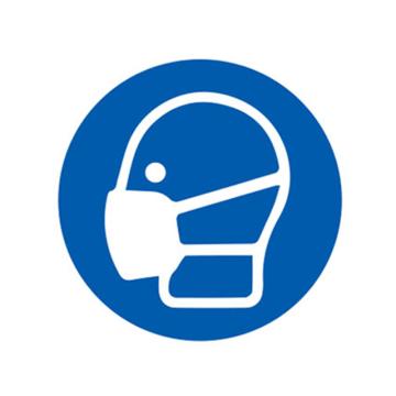 Raxwell GB安全警示标签-必须戴口罩,直径100mm,不干胶，RSSE0070 售卖规格：10张/包