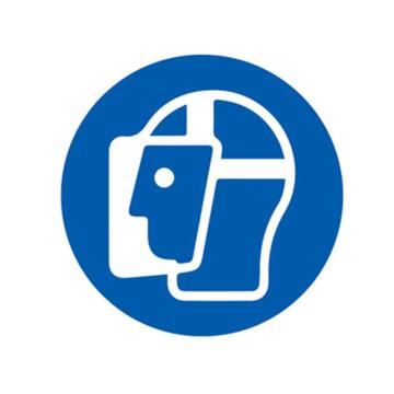 Raxwell GB安全警示标签-必须戴防护面罩,直径100mm,不干胶，RSSE0074 售卖规格：10张/包