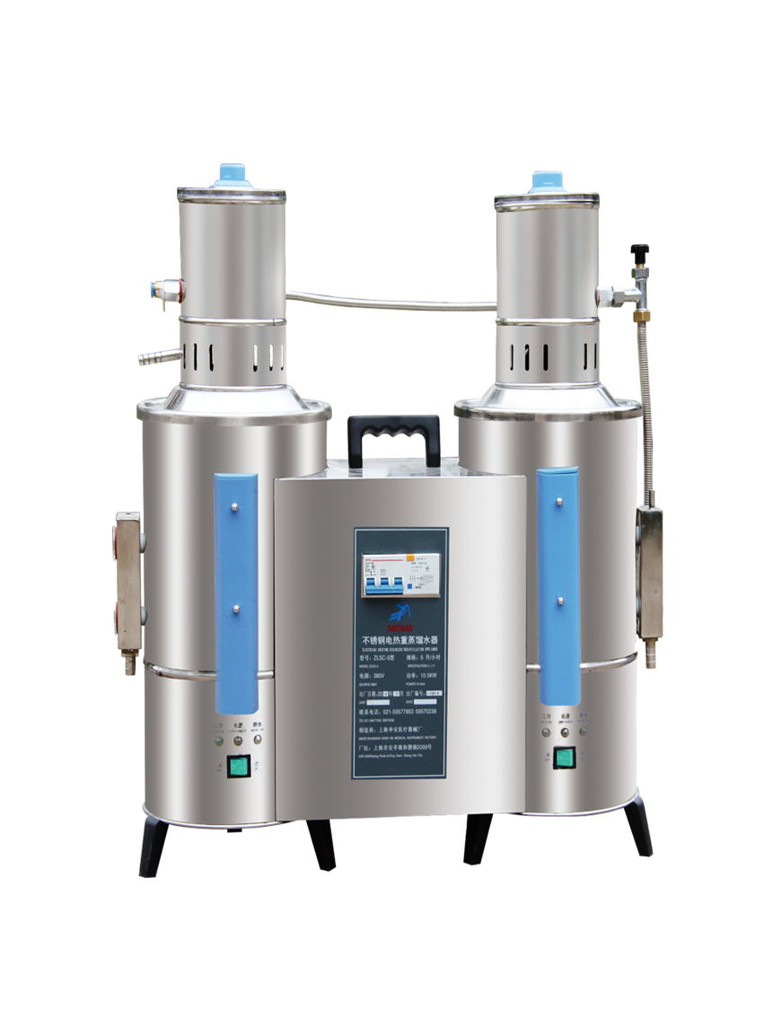 不锈钢电热重蒸馏水器,10升/时,断水自控,申安,zlsc-10