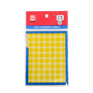 惠达海普 圆形自动标签，HD-30 黄色 直径10mm（12张/包） 售卖规格：1包