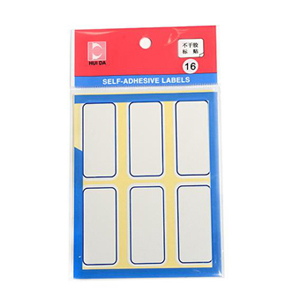 惠达海普 粘性标签，HD-16 白色 25*53mm（蓝框） 售卖规格：1包