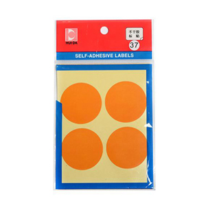 惠达海普 自粘性标签，HD-37 橙色 直径40mm（12张/包） 售卖规格：1包