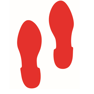 安赛瑞 5S管理地贴-脚印，红色，280×100mm，15813 售卖规格：2个/对
