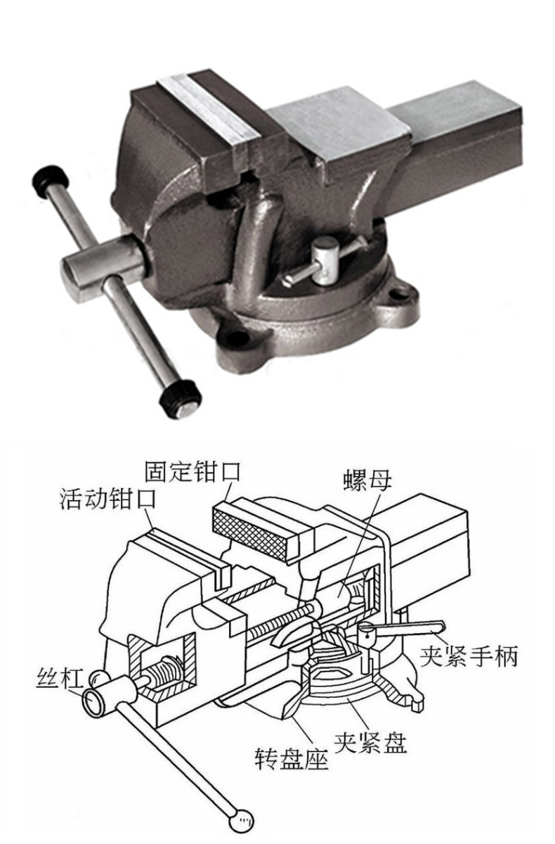 虎钳结构示意图图片