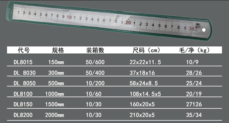 得力deli 钢直尺,500mm,dl8050