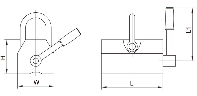 raxwell 永磁吸盘(磁力吊),1000kg(平面)/400kg(圆面)吸面260*145mm