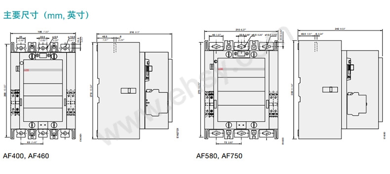 ABB AF 三极交流接触器（交直流线圈），AF400-30-11*100-250V AC/DC 10114053 售卖规格：1只【多少钱 ...