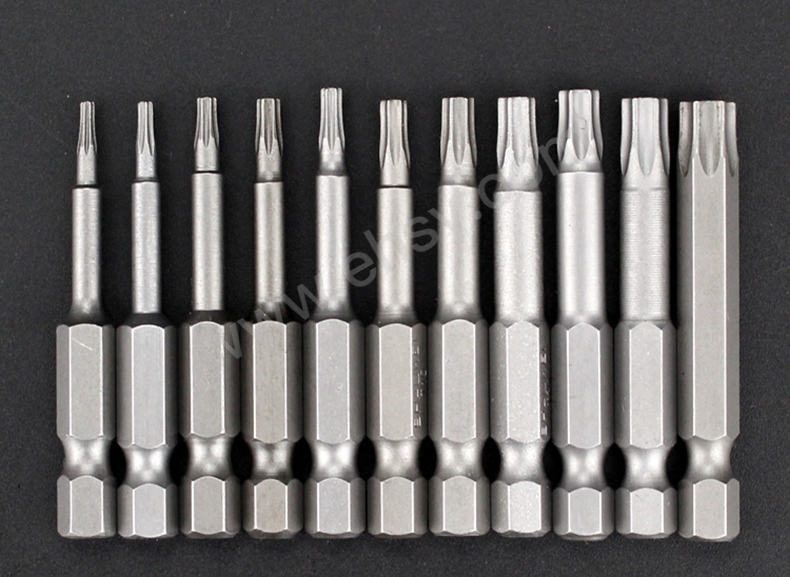 少威6.35mm系列梅花形螺丝批头,t20*100mm,10支/包,bs635100t20