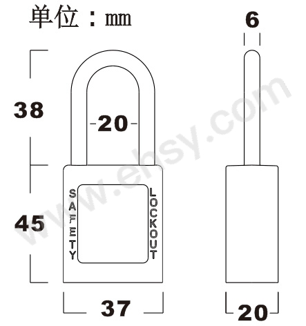 都克 经济型绝缘安全挂锁,不通开二级管理型,紫,p37xj