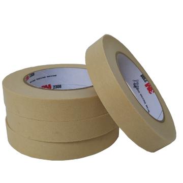 3M 单面平滑美纹纸中温遮蔽胶带， 淡黄色 宽度20mm，型号：2308-20mm