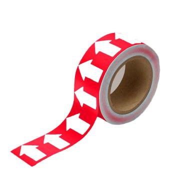 安赛瑞 管道流向箭头带-红，高性能自粘性材料，50mm宽×27m长，33507 售卖规格：1卷