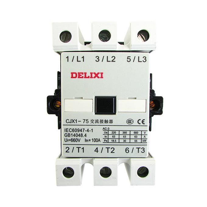 德力西delixi 交流線圈接觸器,cjx1-75/22 48v,cjx17522e