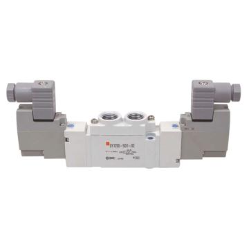 SMC 电磁阀，SY9220-4DD-03 两位五通双电控,DIN插座式（带插头）,AC220V 售卖规格：1个
