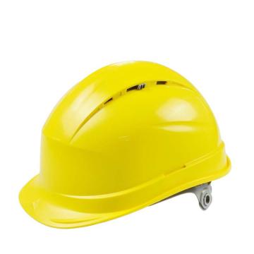 代尔塔/DELTAPLUS 安全帽，102012-JA 抗紫外线安全帽，黄，旋钮式（不含下额带） 售卖规格：1顶