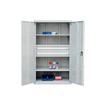 锐德 2层层板铁门型置物柜，C106018D2M 外形尺寸(mm):1000W×600D×1800H 售卖规格：1个