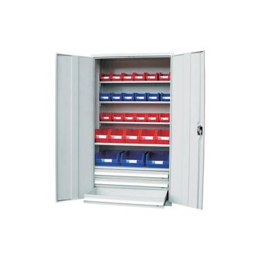 锐德 4层层板铁门型置物柜，C106018D3 外形尺寸(mm):1000W×600D×1800H(不含零件盒) 售卖规格：1个