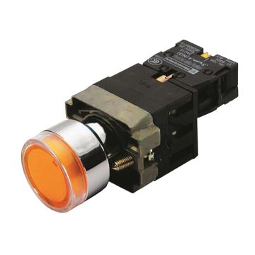 施耐德电气 带灯金属按钮，XB4BW35M5 黄色 平头 1NO+1NC 220V（ZB4BW0M55+ZB4BW353） 售卖规格：1个