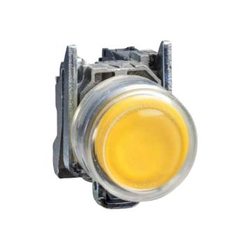 施耐德电气 金属按钮，XB4BP51 黄色 带罩 1NO（ZB4BZ101+ZB4BP5） 售卖规格：1个