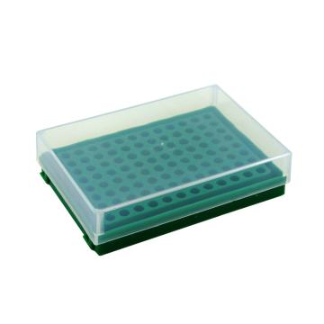 芯硅谷 96孔PCR试管架 混色 带盖 125×85×31mm，R1551-06-5EA 售卖规格：5个/袋