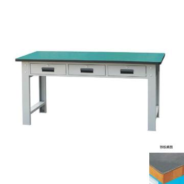锐德 50mm铁板桌面三抽重型工作桌，RD1531E 1500W×750D×800H,载重:1000kg,不含安装 售卖规格：1个