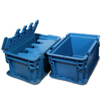 力王 A型第二代周转箱，PK-A2(带盖) 外尺寸:300×200×148mm,蓝色 售卖规格：1个