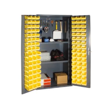 DURHAM MFG 存储柜,宽×深×高(mm):914×610×1829,含96个物料箱、2个搁板,搁板承重(KG):408，3501-DLP-PB-96-2S-95 售卖规格：1台