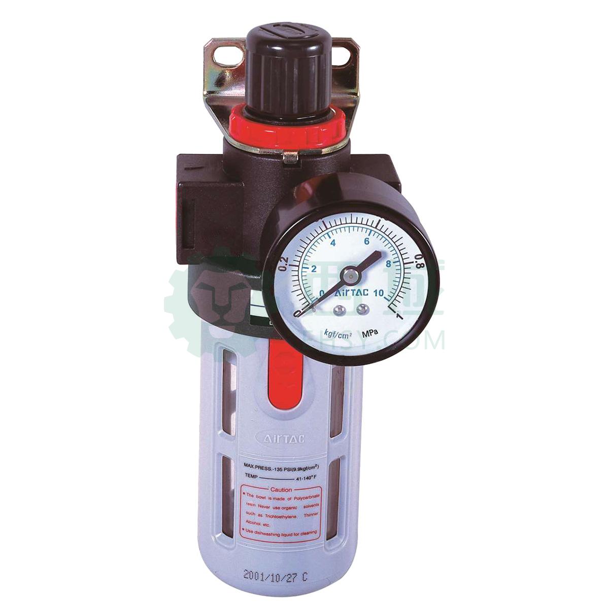 亚德客airtac 过滤调压阀,pt1/4",5μm,手动排水,bfr2000-m-1-w