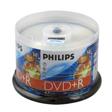 飞利浦 光盘，DVD+R 光盘 4.7G/16X（50片筒装） 银色 单位：筒