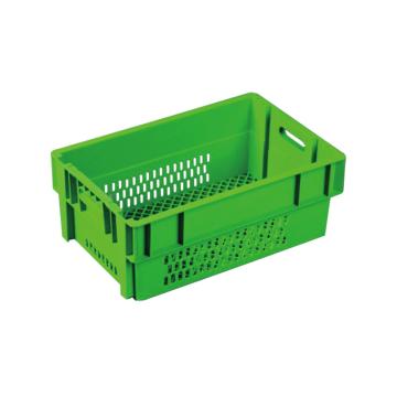 环球 反转套叠网格箱，TST6423P 尺寸(mm):600×400×230,绿色,不含箱盖 售卖规格：1个