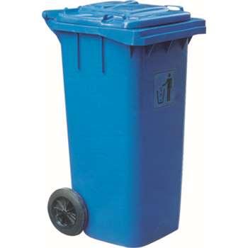 垃圾桶，两轮移动垃圾箱，100L，蓝